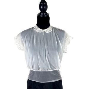 Cathy Lee Blouses True Vintage Dainty Coquette Academia Granny Core Prarie -Sz S